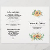 Rustic Country Sunflower Folded Wedding Programs (Voorkant)