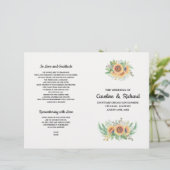 Rustic Country Sunflower Folded Wedding Programs (Staand voorkant)