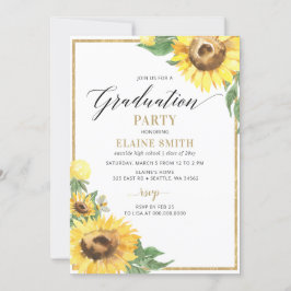Rustic Country Sunflower Foto Afstuderen Kaart