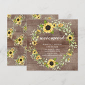 Rustic Country Sunflower Moving Announding Kaart (Voorkant / Achterkant)