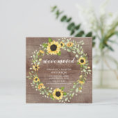 Rustic Country Sunflower Moving Announding Kaart (Staand voorkant)