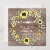 Rustic Country Sunflower Moving Announding Kaart (Voorkant)