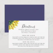 Rustic Country Sunflower Routebeschrijving Invoege Kaart (Voorkant / Achterkant)