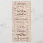 Rustic Country Sunflower Vertical Wedding Programs Programmakaart (Achterkant)