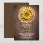 Rustic Country Sunflower vrijgezellenfeest Uitnodi Kaart (Voorkant / Achterkant)