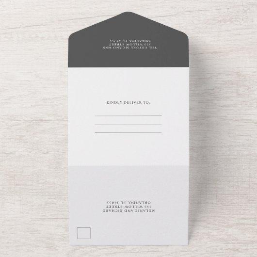 Rustic Country Sunflower Wedding All In One Uitnodiging (Buitenkant)