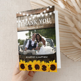 Rustic Country Sunflower Wedding Bedankkaart