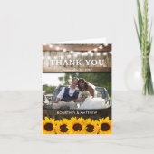 Rustic Country Sunflower Wedding Bedankkaart (Voorkant)