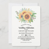 Rustic Country Sunflower Wedding Invitting Kaart (Voorkant)