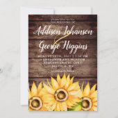Rustic Country Sunflower Wedding Kaart (Voorkant)