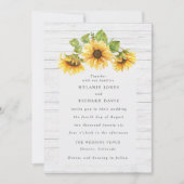 Rustic Country Sunflower Wedding Kaart (Voorkant)