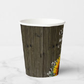 Rustic Country Sunflower Wedding Papieren Bekers (Rechts)