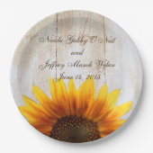 Rustic Country Sunflower Wedding Papieren Bordje (Voorkant)