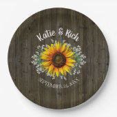 Rustic Country Sunflower Wedding Papieren Bordje (Voorkant)