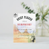 Rustic Country Surprise verjaardagsfeestje uitnodi Uitnodiging Briefkaart (Staand voorkant)