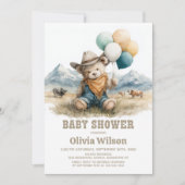 Rustic Country Teddy Bear Baby Shower Invitation Kaart (Voorkant)