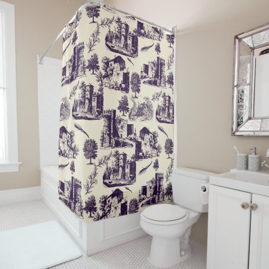 Rustic Country Toile Douchegordijn (In situ)