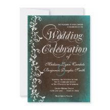Rustic Country Turquoise Brown Wedding Invitations