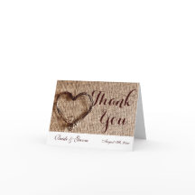 Rustic Country Twine Heart Wedding Bedankt kaarten