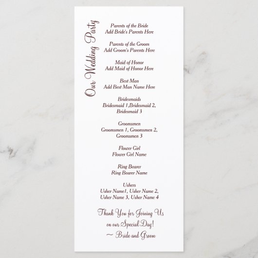 Rustic Country Twine Heart Wedding Programs Programmakaart (Achterkant)