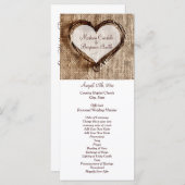 Rustic Country Twine Heart Wedding Programs Programmakaart (Voorkant / Achterkant)