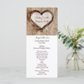 Rustic Country Twine Heart Wedding Programs Programmakaart (Staand voorkant)