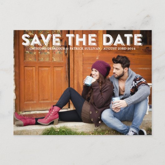 Rustic Country Typografie Save the Date Briefkaart (Voorkant)