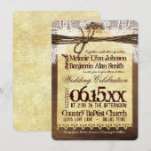 Rustic Country Typography Wedding Invitations Kaart (Voorkant / Achterkant)