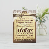 Rustic Country Typography Wedding Invitations Kaart (Staand voorkant)