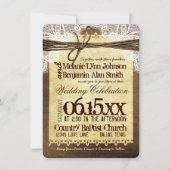 Rustic Country Typography Wedding Invitations Kaart (Voorkant)