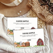Rustic Country Veggie Luier Raffle Baby shower Informatiekaartje