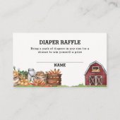 Rustic Country Veggie Luier Raffle Baby shower Informatiekaartje (Voorkant)