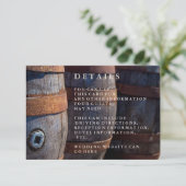 Rustic Country Vineyard wijnvat Details kaart (Staand voorkant)