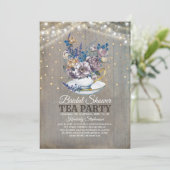 Rustic Country Vrijgezellenfeest Tea Party Kaart (Staand voorkant)