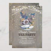 Rustic Country Vrijgezellenfeest Tea Party Kaart (Voorkant / Achterkant)