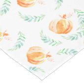 Rustic Country Watercolor Pumpkins & Laurels Korte Tafelloper (Hoek)