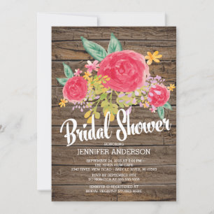 Rustic Country Waterverf Flowers Vrijgezellenfeest Kaart