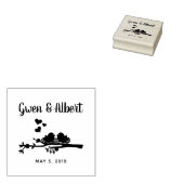Rustic country Weddenschap vogels Couple Nest Rubberstempel (Gestempeld)