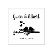 Rustic country Weddenschap vogels Couple Nest Rubberstempel (Afrduk)