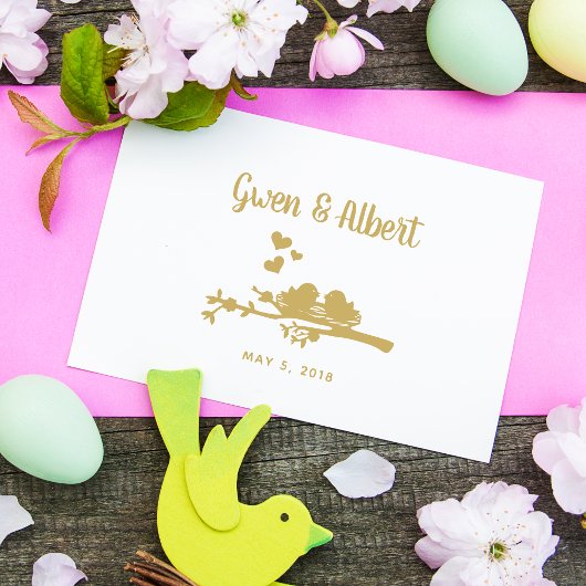 Rustic country Weddenschap vogels Couple Nest Rubberstempel