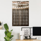 Rustic Country Wedding 25 Table Chart Poster (Thuiskantoor)