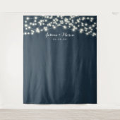 Rustic Country Wedding Backdrop Foto Booth Lights Wandkleed (Voorkant)