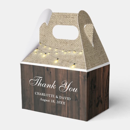 Rustic Country Wedding Bedankt Bedankdoosjes (Achterkant)