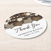 Rustic Country Wedding Bedankt Ronde Kartonnen Onderzetter (Gebogen)