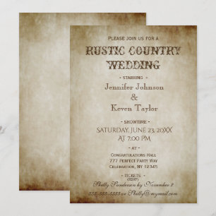 Rustic Country Wedding Distress  Kaart