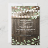 Rustic Country Wedding | Greenery String Lights Kaart (Voorkant)
