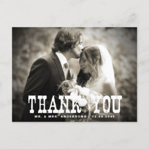 Rustic Country Wedding Hartelijk dank Briefkaart -