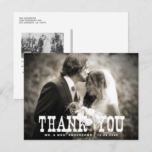 Rustic Country Wedding Hartelijk dank Briefkaart - (Voorkant / Achterkant)