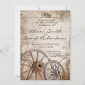Rustic country wedding invitation kaart (Voorkant)