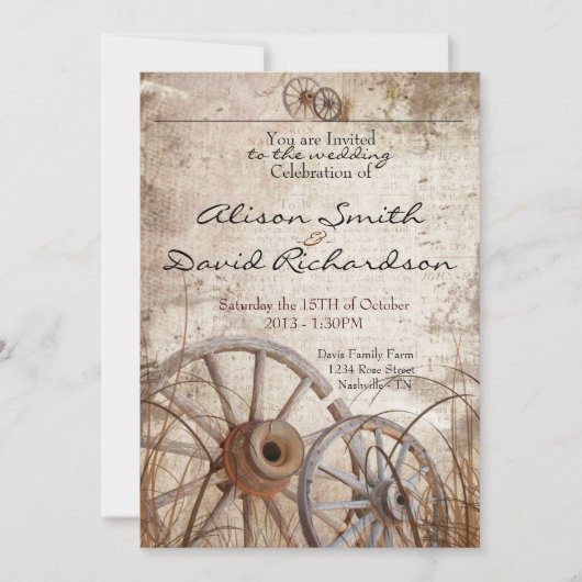 Rustic country wedding invitation kaart (Voorkant)